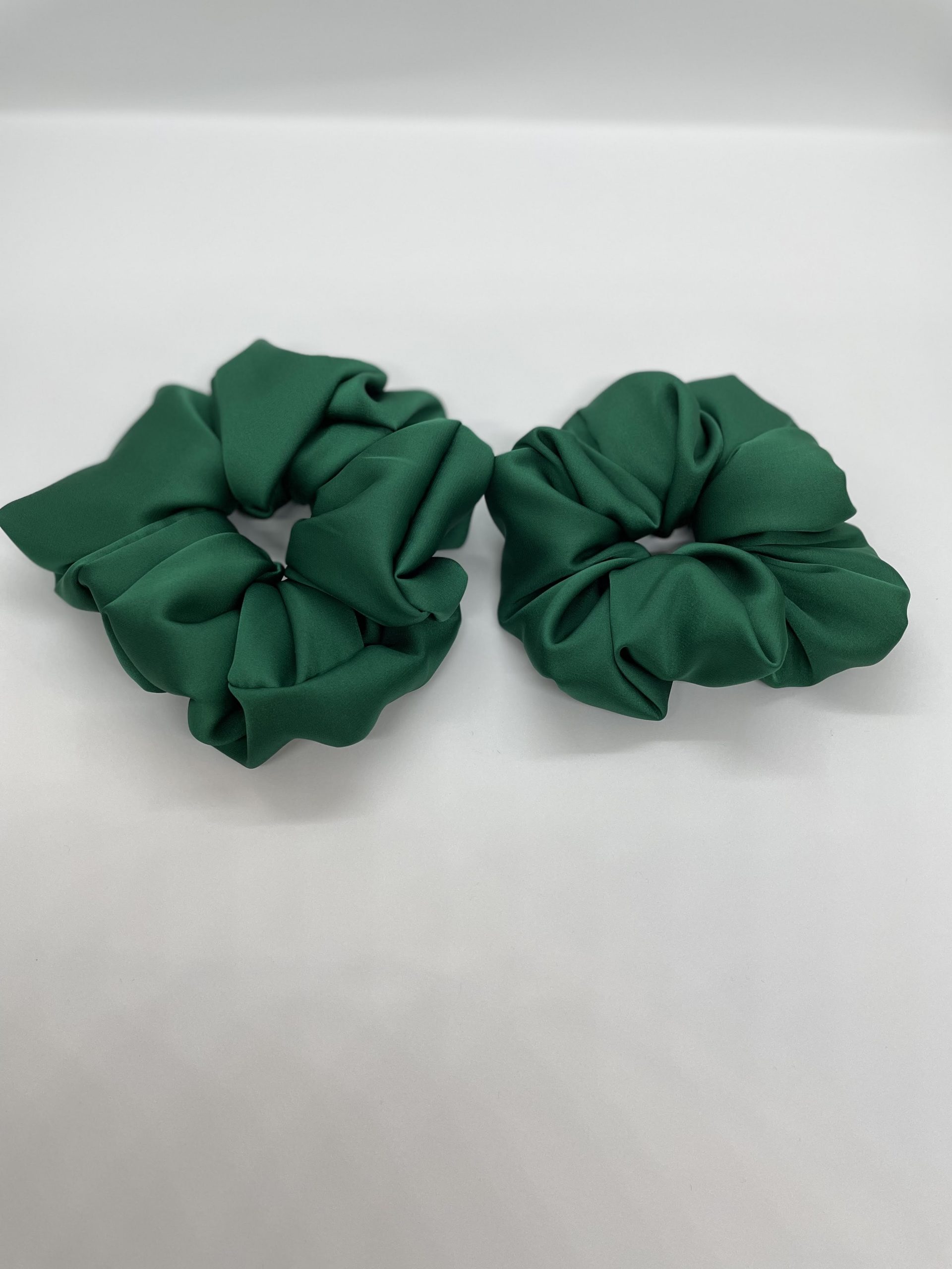 Komplet satynowych gumek mini & medium- Zielony Szmaragd